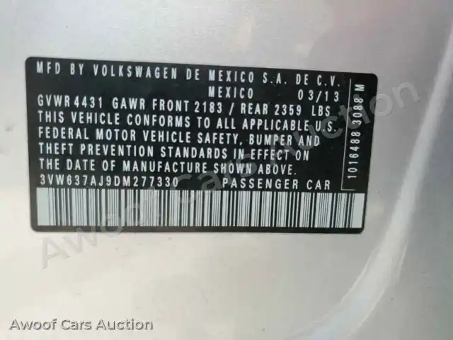 2013 Volkswagen Jetta 3VW637AJ9DM277330 — Copart auction photo 12