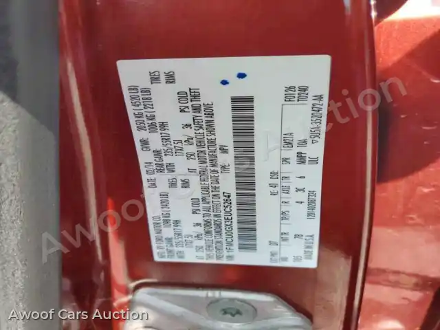 2014 Ford Escape 1FMCU0GX3EUC52647 — Copart auction photo 13