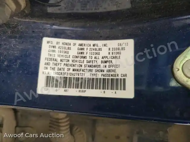 2013 Honda Accord 1HGCR2F31DA279721 — Copart auction photo 13