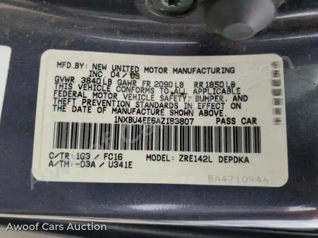 2010 Toyota Corolla 1NXBU4EE6AZ183807 — Copart auction photo 12