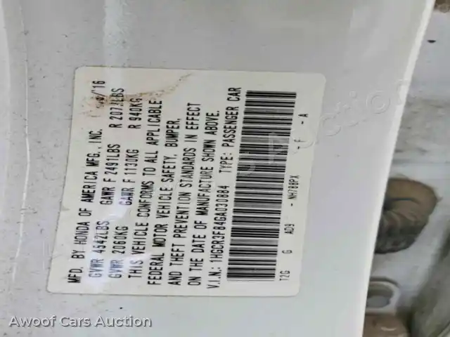 2016 Honda Accord 1HGCR3F84GA030884 — Copart auction photo 13