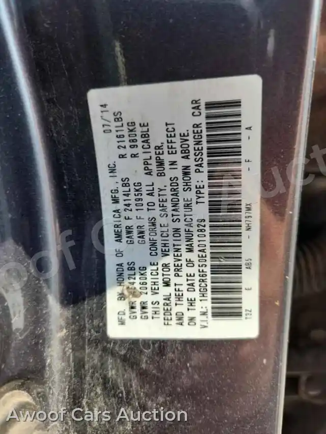 2014 Honda Accord 1HGCR6F50EA010829 — hoton gwanjo Copart na 13