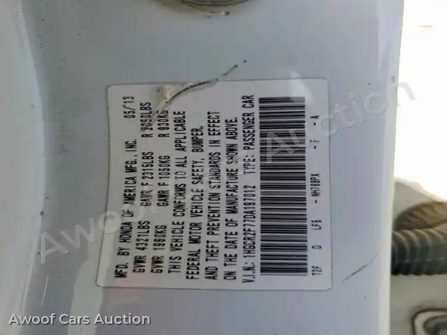 2013 Honda Accord 1HGCR2F77DA197012 — Copart auction photo 13