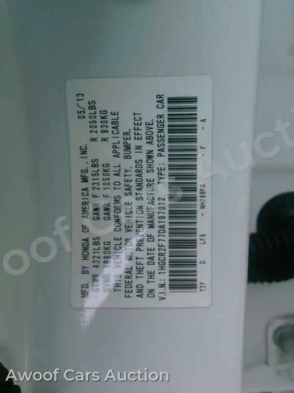 2013 Honda Accord 1HGCR2F77DA197012 — Manheim auction photo 6