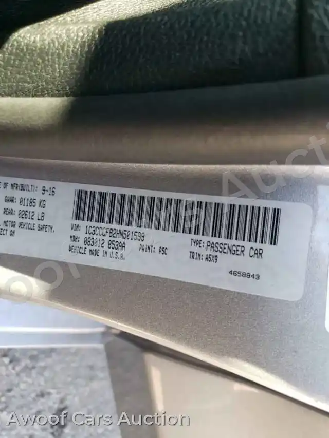 2017 Chrysler 200 1C3CCCFB2HN501599 — Copart auction photo 10