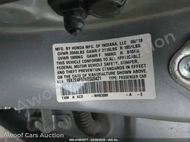 2019 Honda Insight 19XZE4F57KE005421 — Iaai auction photo 9