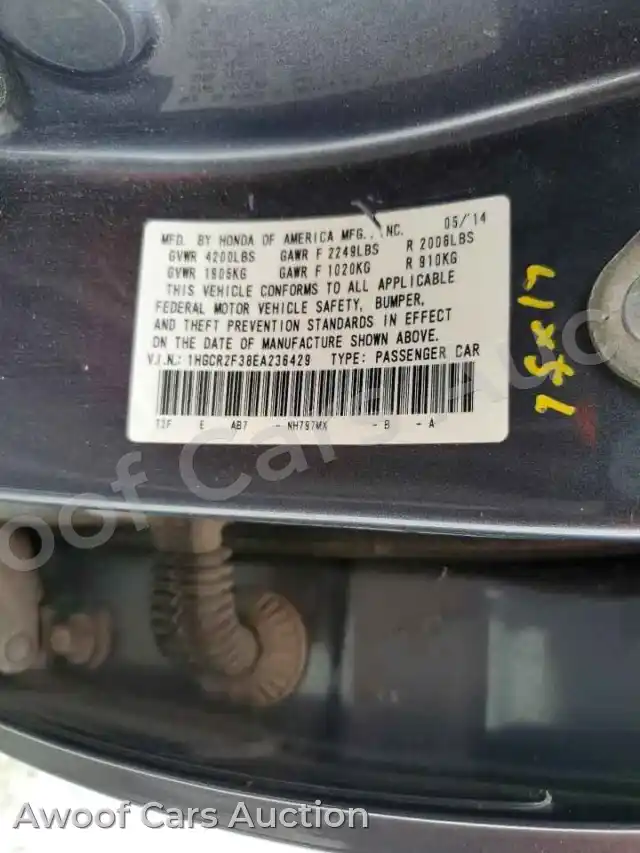 2014 Honda Accord 1HGCR2F38EA236429 — Copart auction photo 12