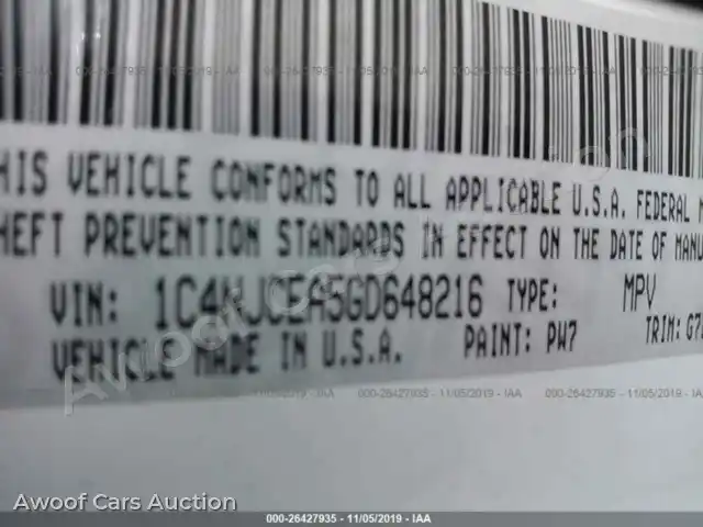 2016 Jeep Compass 1C4NJCEA5GD648216 — Iaai auction photo 9