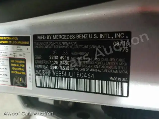 2017 Mercedes-Benz C-Class 55SWF6EB5HU180464 — Manheim auction photo 6