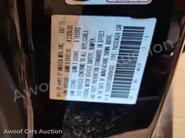 2013 Acura TLX 19UUA9F59DA004362 — Copart auction photo 12