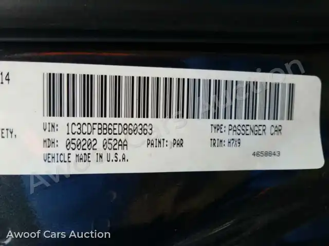 2014 Dodge Dart 1C3CDFBB6ED860363 — Copart auction photo 10
