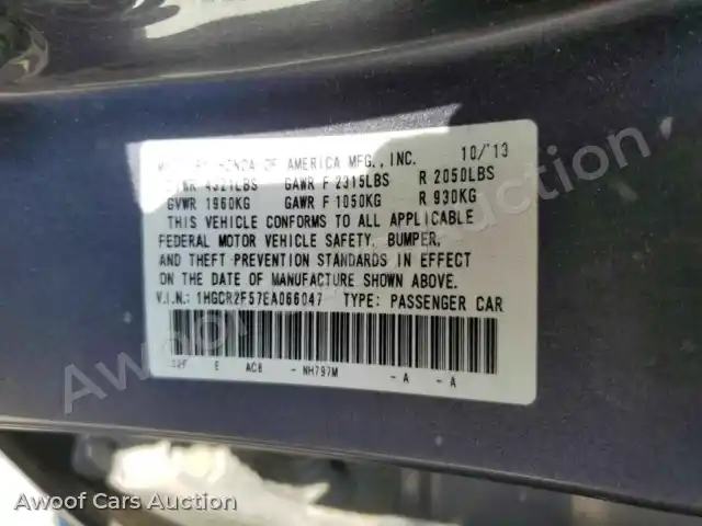 2014 Honda Accord 1HGCR2F57EA066047 — Copart auction photo 12