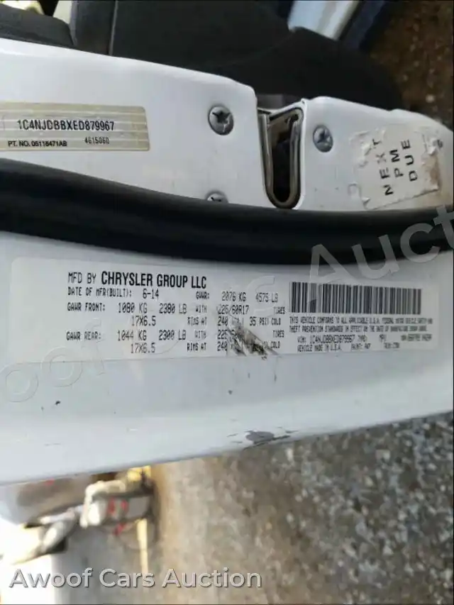 2014 Jeep Compass 1C4NJDBBXED879967 — Copart auction photo 10