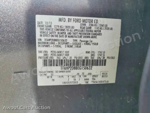 2014 Ford Taurus 1FAHP2D88EG150632 — Copart auction photo 12