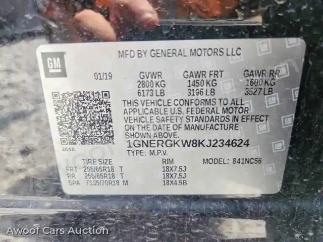 2019 Chevrolet Traverse 1GNERGKW8KJ234624 — Copart auction photo 13
