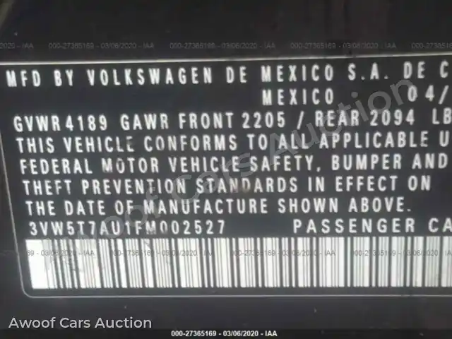 2015 Volkswagen Golf GTI 3VW5T7AU1FM002527 — Iaai auction photo 9