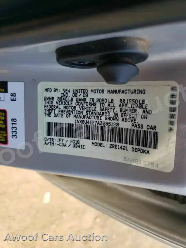 2010 Toyota Corolla 1NXBU4EE7AZ235123 — Copart auction photo 13