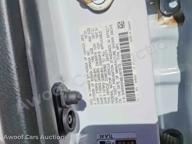 2020 Honda CRV 2HKRW2H88LH678773 — Copart auction photo 13