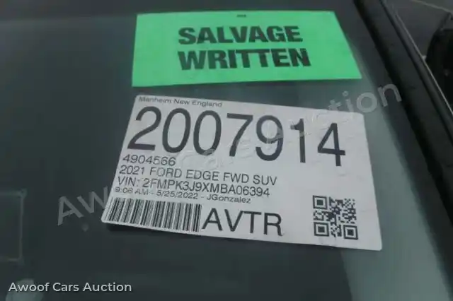 2021 Ford Edge 2FMPK3J9XMBA06394 — Manheim auction photo 10
