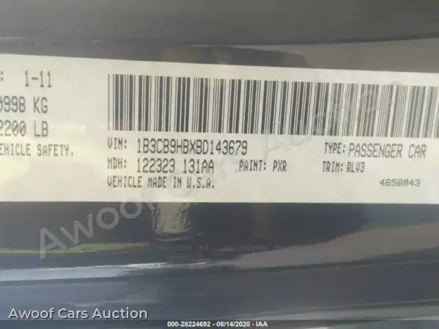 2011 Dodge Caliber 1B3CB9HBXBD143679 — photo 9 de la vente Iaai