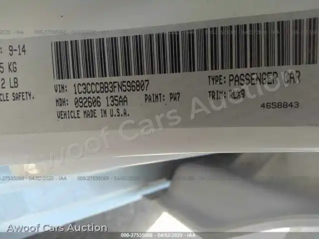 2015 Chrysler 200 1C3CCCBB3FN596807 — photo 9 de la vente Iaai