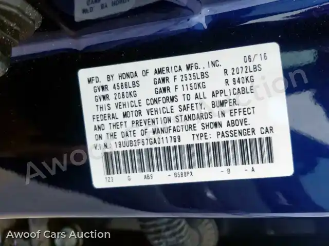 2016 Acura TLX 19UUB2F57GA011769 — Copart auction photo 10