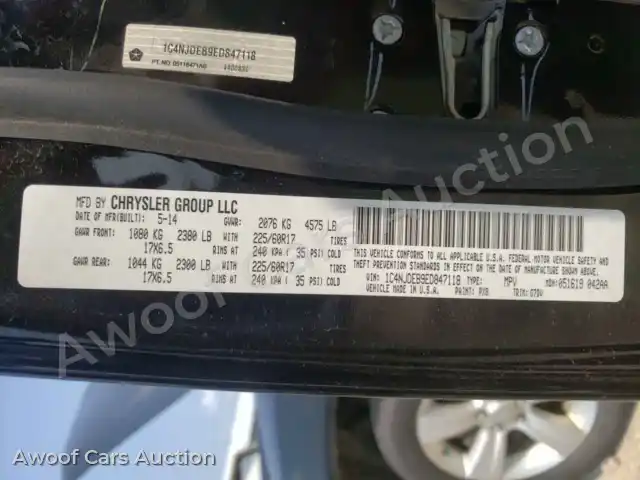 2014 Jeep Compass 1C4NJDEB9ED847118 — hoton gwanjo Copart na 10