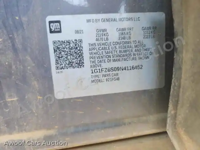 2022 Chevrolet Bolt 1G1FZ6S09N4116452 — Copart auction photo 14