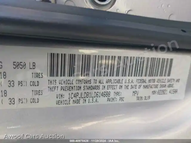 2020 Jeep Cherokee 1C4PJLDB1LD614688 — Iaai auction photo 9