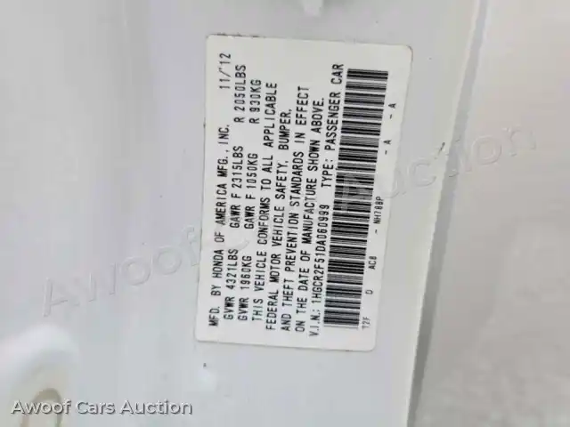 2013 Honda Accord 1HGCR2F51DA060999 — Copart auction photo 13