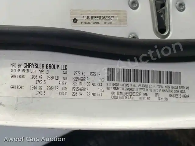 2014 Jeep Compass 1C4NJDBB9ED532937 — hoton gwanjo Copart na 10