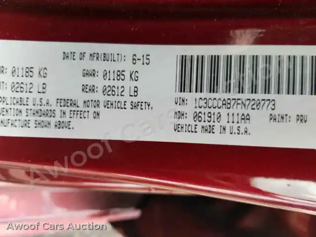 2015 Chrysler 200 1C3CCCAB7FN720773 — Manheim auction photo 6