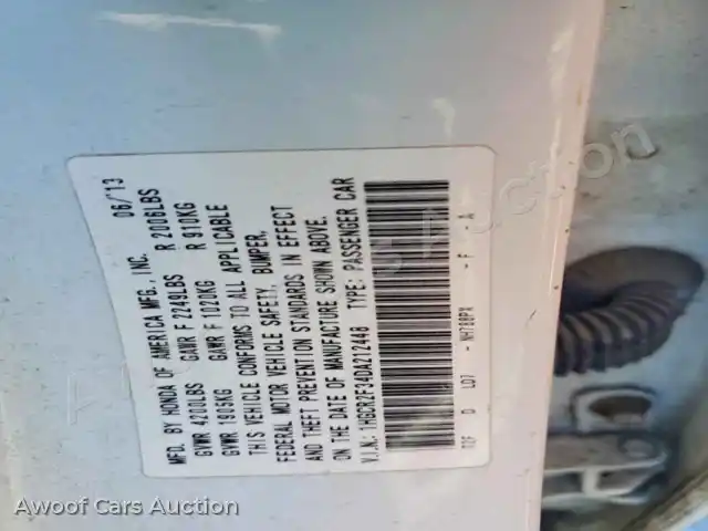 2013 Honda Accord 1HGCR2F34DA212448 — Copart auction photo 12