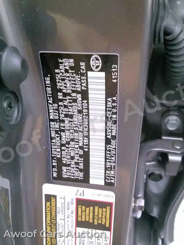 2016 Toyota Camry 4T1BF1FK3GU219104 — Manheim auction photo 6