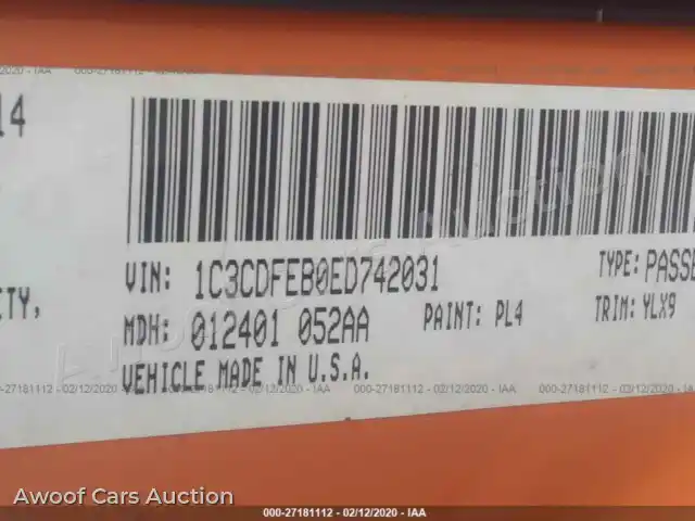2014 Dodge Dart 1C3CDFEB0ED742031 — Iaai auction photo 9