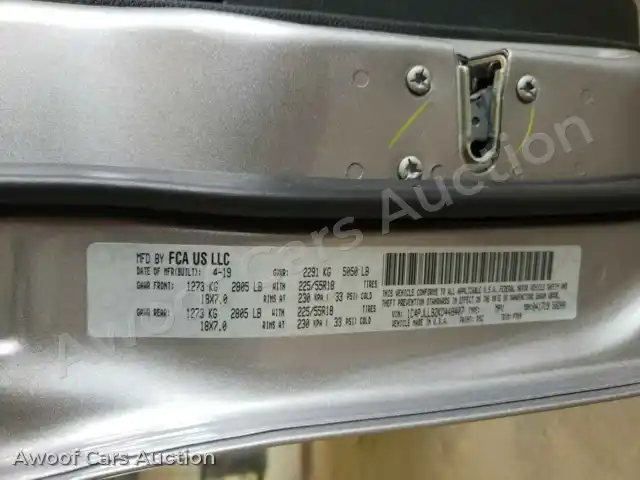 2019 Jeep Cherokee 1C4PJLLB2KD448407 — Copart auction photo 10
