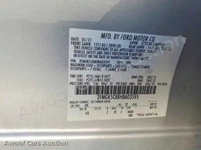2017 Ford Flex 2FMGK5C88HBA03595 — Copart auction photo 13
