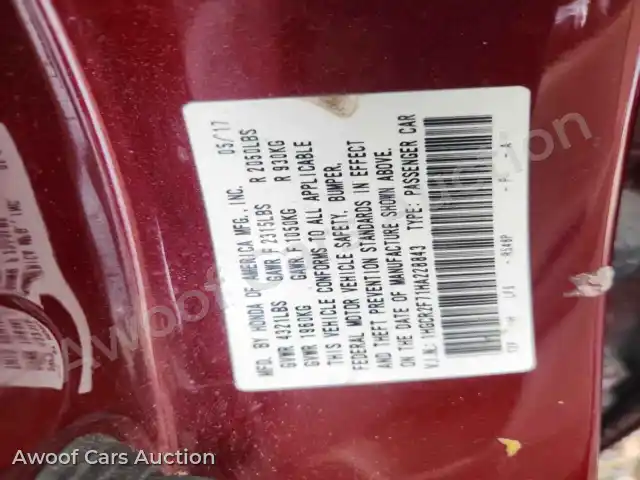 2017 Honda Accord 1HGCR2F71HA228843 — Copart auction photo 13