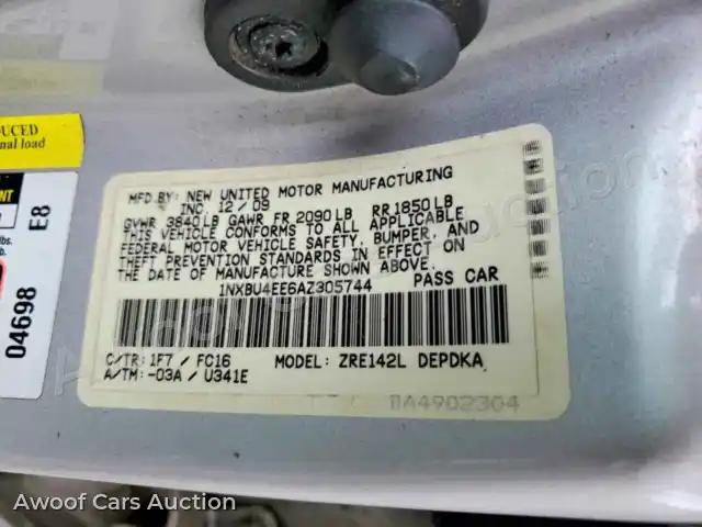 2010 Toyota Corolla 1NXBU4EE6AZ305744 — Copart auction photo 12