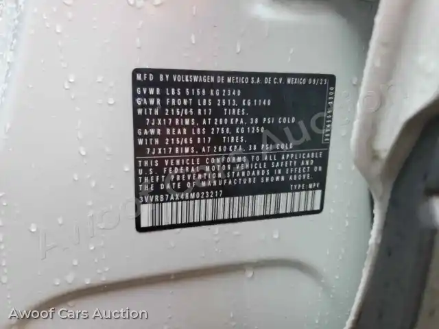 2024 Volkswagen Tiguan 3VVRB7AX4RM023217 — Copart auction photo 13