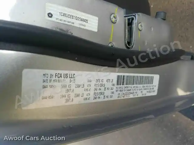 2016 Jeep Compass 1C4NJDEB1GD544420 — Manheim auction photo 6