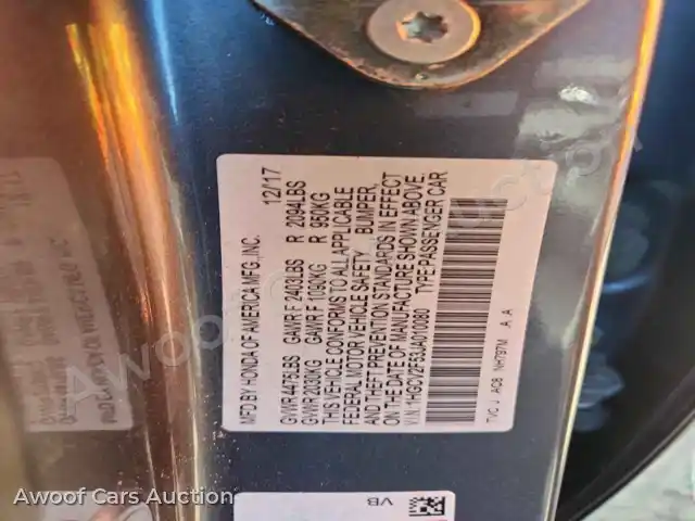 2018 Honda Accord 1HGCV2F53JA010080 — hoton gwanjo Copart na 12