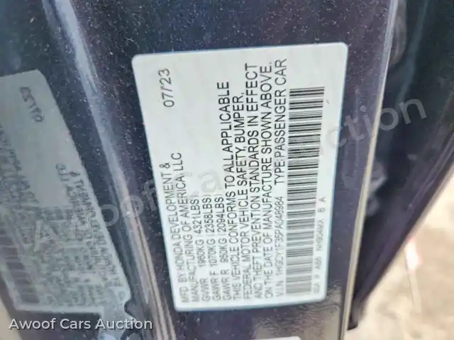 2023 Honda Accord 1HGCY1F35PA048984 — Copart auction photo 13
