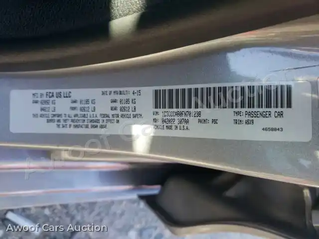 2015 Chrysler 200 1C3CCCAB0FN701238 — Copart auction photo 10