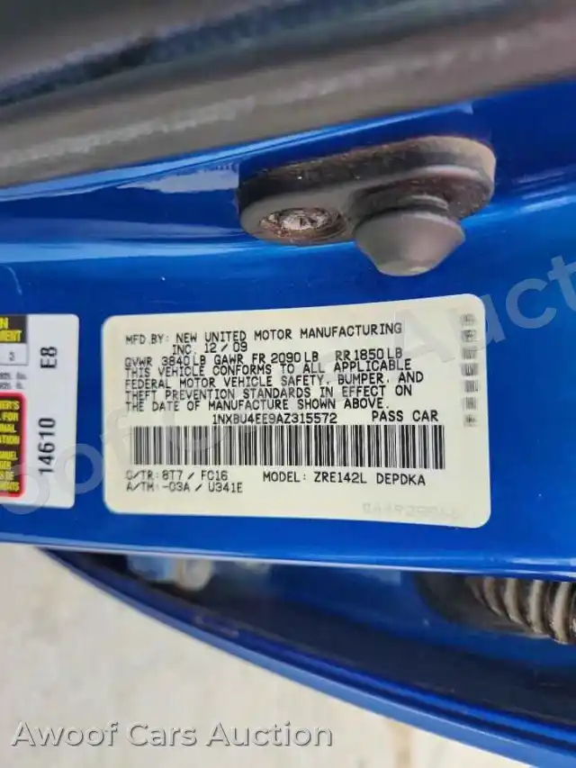 2010 Toyota Corolla 1NXBU4EE9AZ315572 — photo 12 de la vente Copart