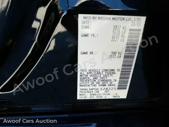 2016 Nissan Altima 1N4AL3AP5GC128225 — Manheim auction photo 6
