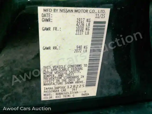 2016 Nissan Altima 1N4AL3AP5GC128225 — Manheim auction photo 6