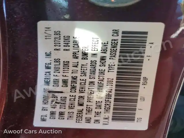 2015 Honda Accord 1HGCR3F88FA010992 — Copart auction photo 12