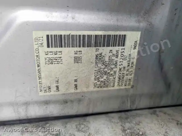 2021 Nissan Maxima 1N4AA6CV3MC512051 — Copart auction photo 12