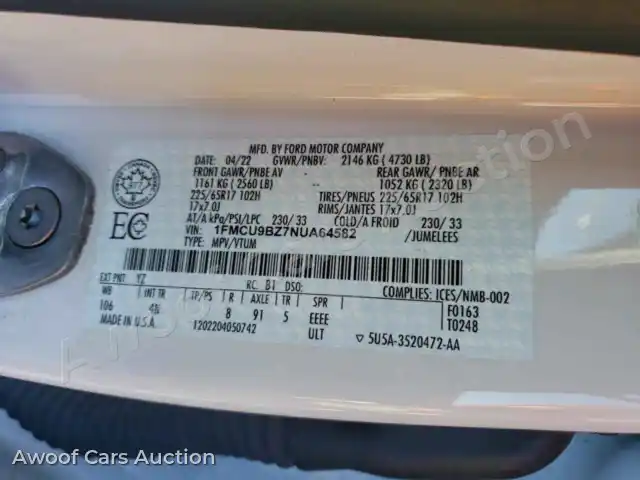 2022 Ford Escape 1FMCU9BZ7NUA64582 — Copart auction photo 13